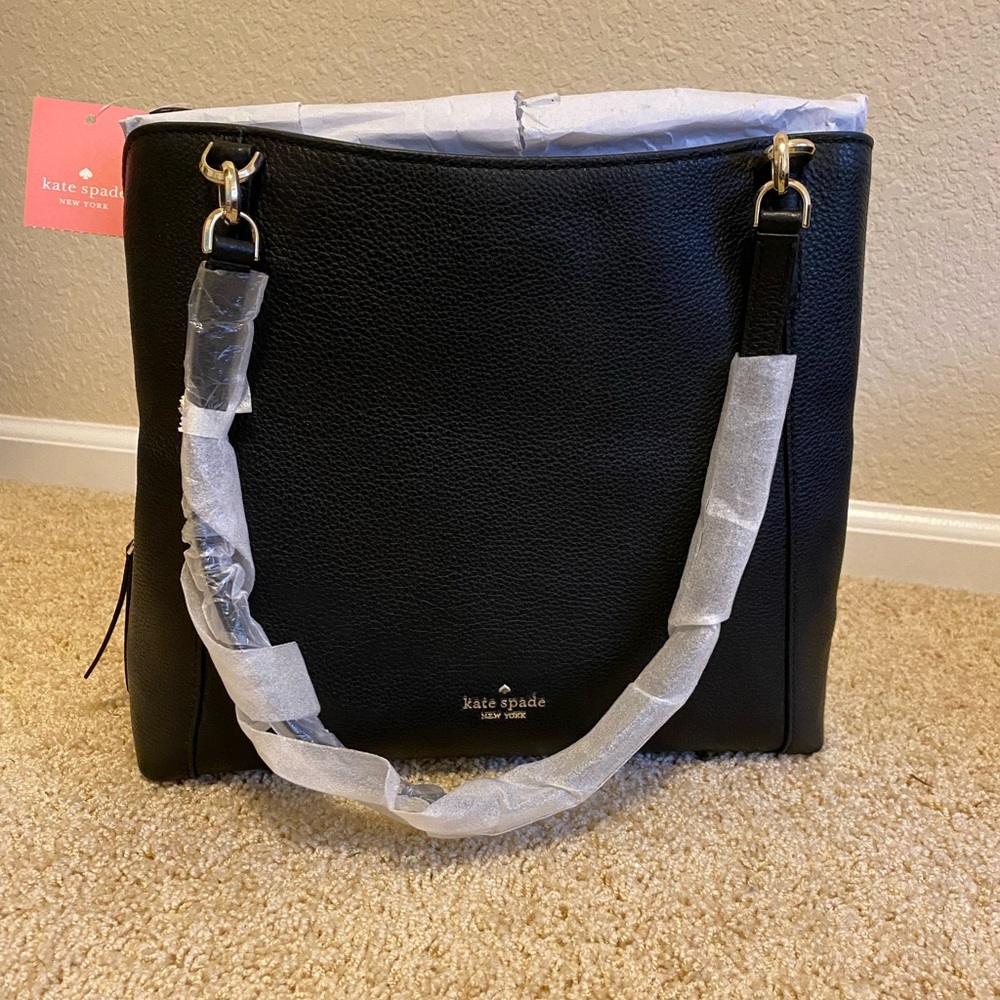 BNWT Kate Spade, Jackson Bag/Purse, Black Leather with Gold Hardware